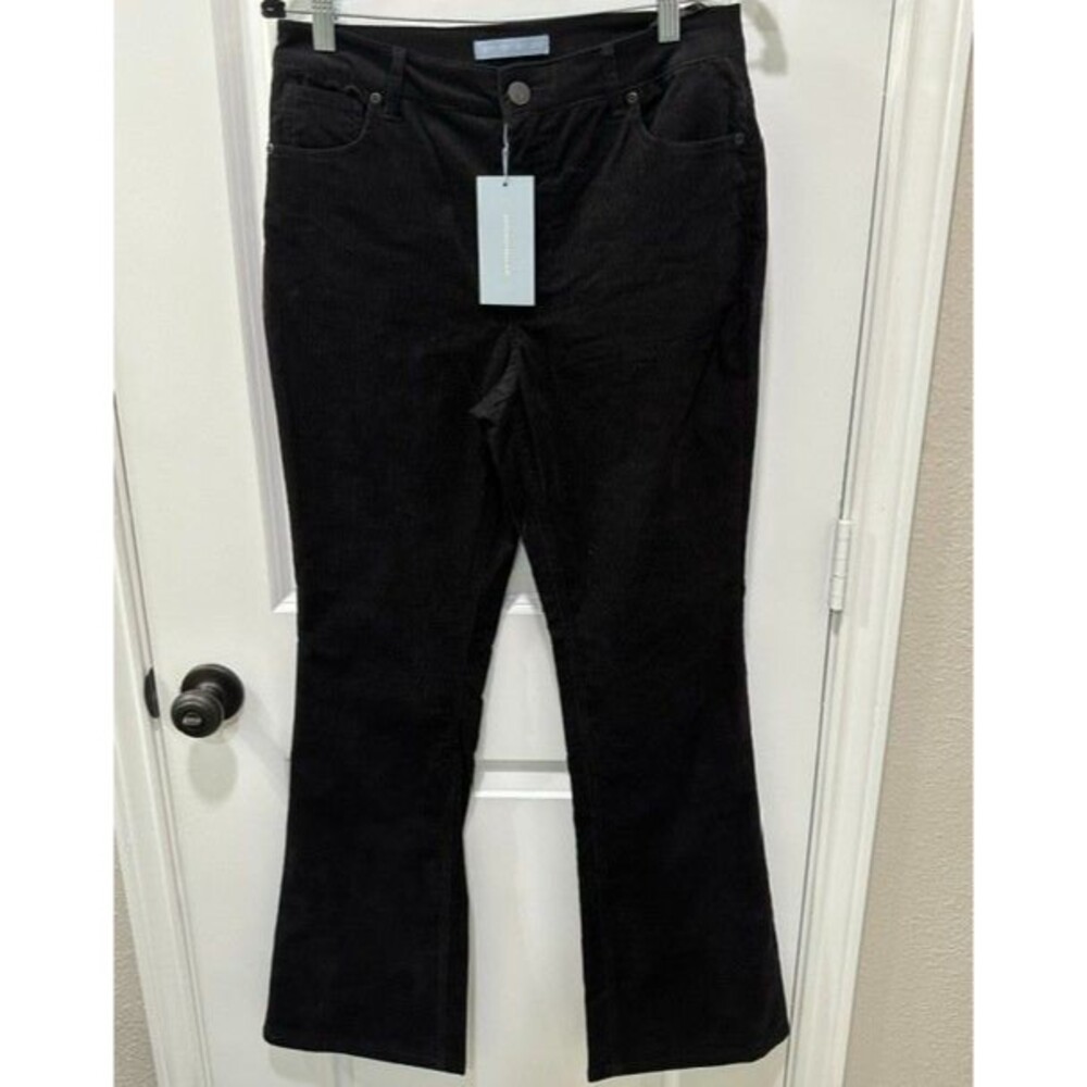 NWT Antonio Melani Aria Corduroy Pants Women's 6 Black Bootcut Stretch Flare